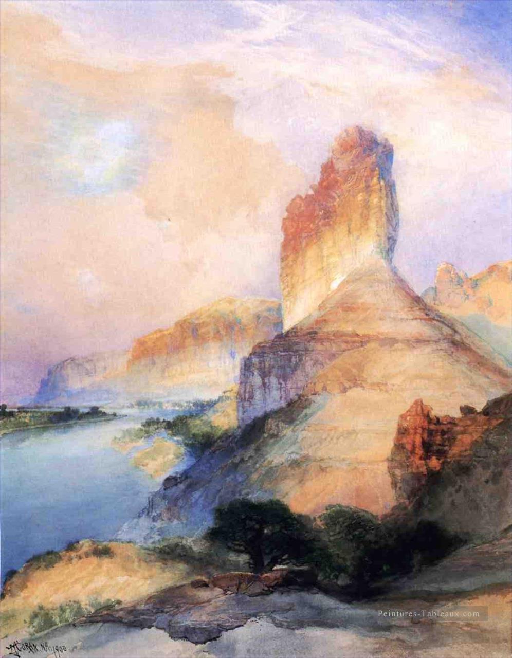 Château Butte Rivière Verte Wyoming paysage Rocheuses école Thomas Moran Peintures à l'huile